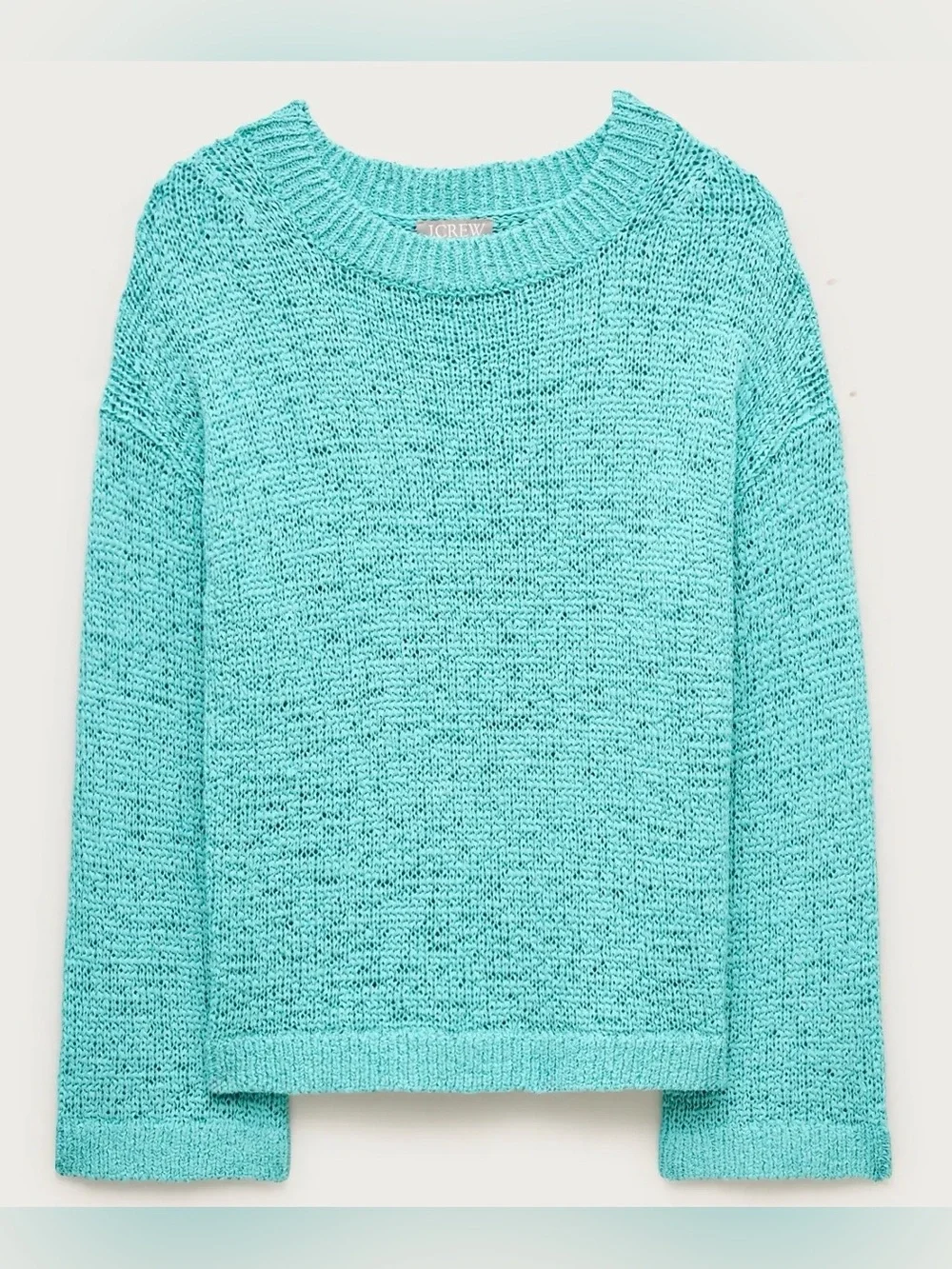 J.Crew Montauk Pullover Crewneck Sweater Top in Liquid Teal Medium M